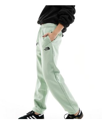 The North Face Essential oversized fleece high waist trackies in sage green Exclusive at ASOS