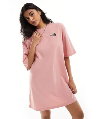 The North Face logo t-shirt dress in pink