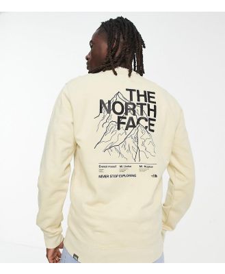 The North Face Mountain Outline back print sweatshirt in stone Exclusive at ASOS-Neutral