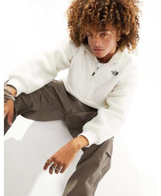 The North Face Platte High Pile heavyweight 1/4 zip fleece in off white