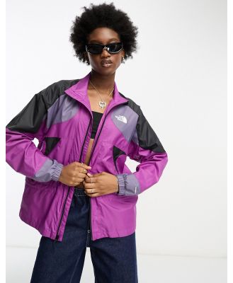 The North Face TNF X track jacket in purple and slate grey