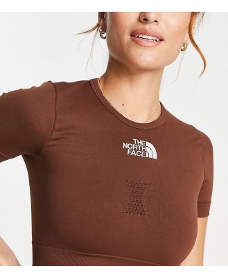 The North Face Training seamless performance cropped t-shirt in brown Exclusive at ASOS