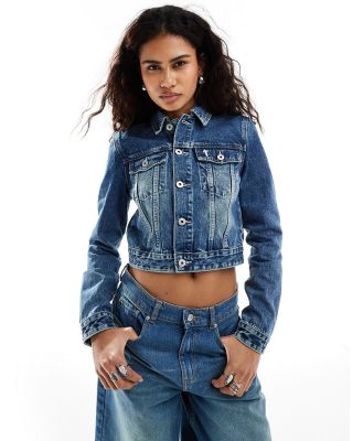 The Ragged Priest boxy denim jacket in washed blue