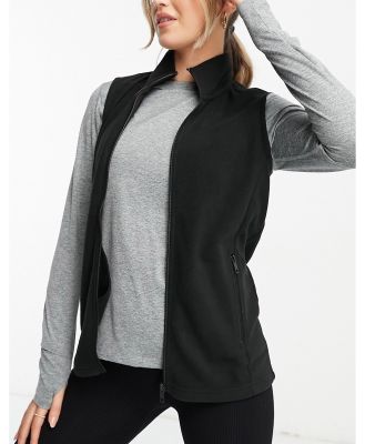 Threadbare Fitness fleece vest in black