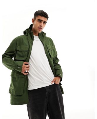 Threadbare relaxed fit ripstop utility jacket in khaki-Green