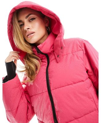Threadbare Ski hooded puffer coat in iridescent pink