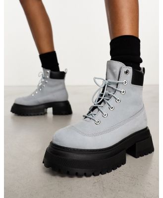 Timberland Sky 6 Inch chunky platform boots in grey nubuck leather