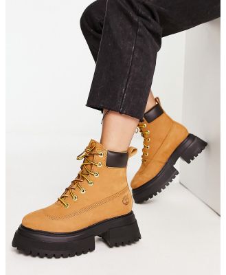 Timberland Sky 6in lace up boots in wheat tan-Brown
