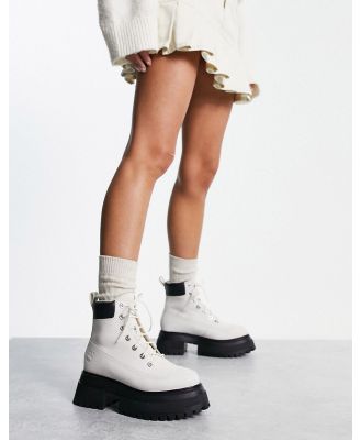 Timberland Sky 6in lace up boots in white