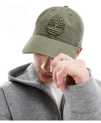 Timberland small logo baseball cap in khaki-Green