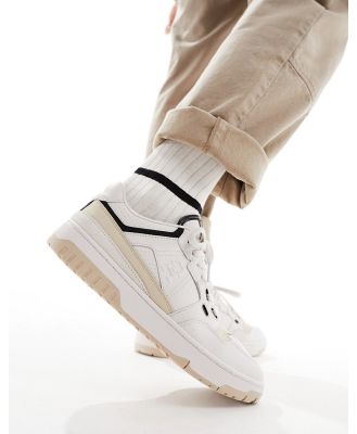 Tommy Hilfiger basket leather sneakers in cream-White