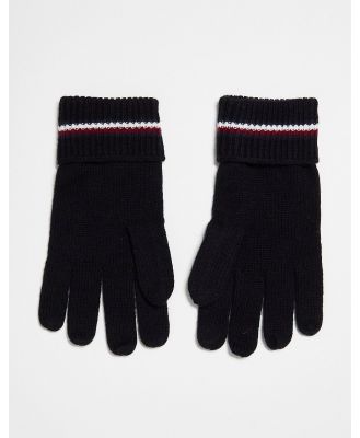 Tommy Hilfiger corporate knit gloves in black