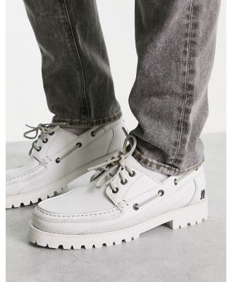 Tommy Hilfiger leather boat shoes in white
