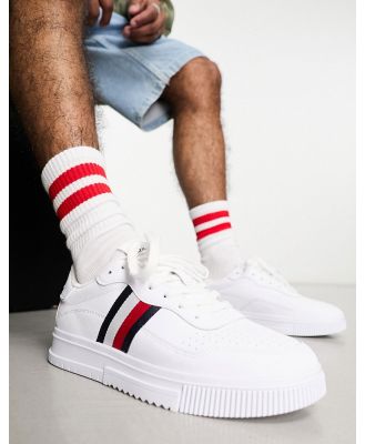 Tommy Hilfiger Supercup leather stripe sneakers in white