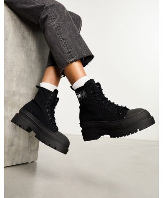 Tommy Jeans canvas ankle boots in black