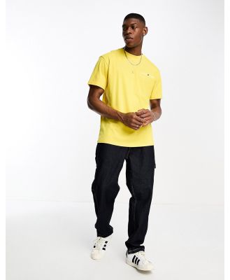 Tommy Jeans classic linear chest logo t-shirt in yellow