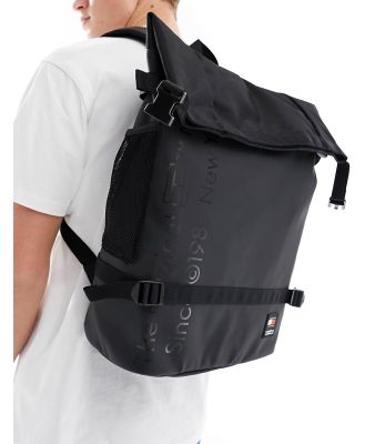 Tommy Jeans daily roll top backpack in black