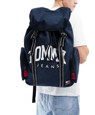 Tommy Jeans prep sport flap backpack in navy