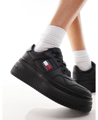 Tommy Jeans retro basket flatform sneakers in black