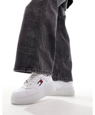 Tommy Jeans retro basket flatform sneakers in white