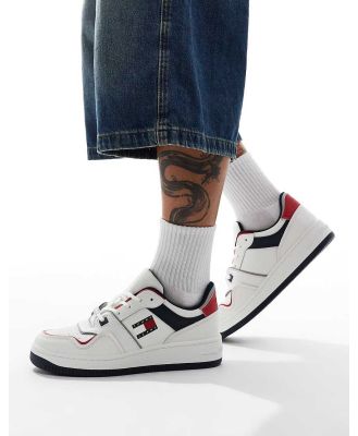 Tommy Jeans retro basket sneakers in white red and navy