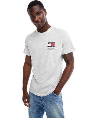 Tommy Jeans slim essential flag t-shirt in grey