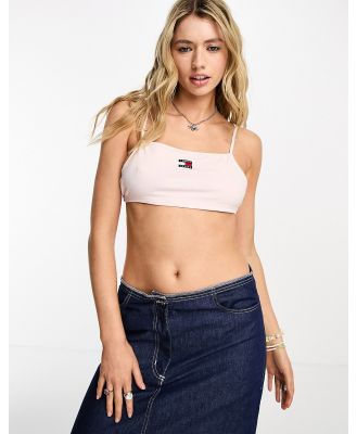 Tommy Jeans ultra crop tie back top in light pink