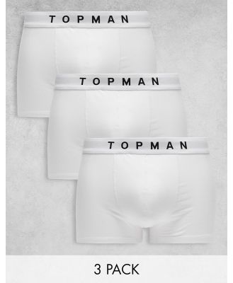 Topman 3 pack trunks in white with white waistbands