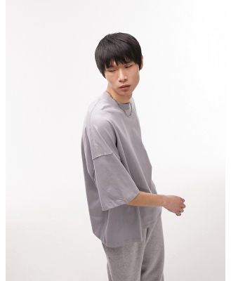 Topman extreme oversized t-shirt in grey