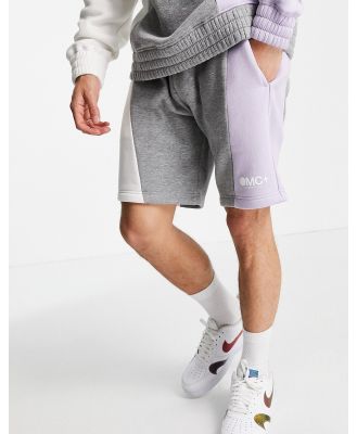 Topman mcm panel shorts in grey