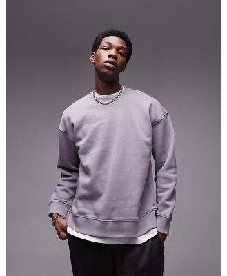 Topman oversized sweatshirt in grey