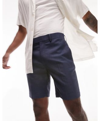 Topman slim smart shorts in navy