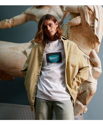 TOPMAN x ASHMOLEAN oversized fit t-shirt with jade bowl print in white