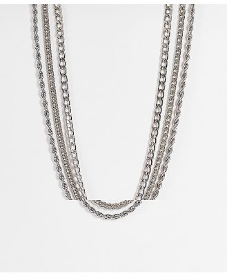Topshop baby 3 x multipack choker chain necklaces in silver mix
