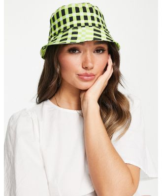 Topshop bucket hat in green gingham