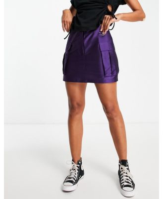 Topshop cargo pocket mini skirt in purple