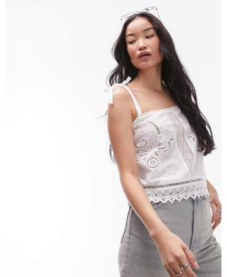 Topshop cutwork cami in white