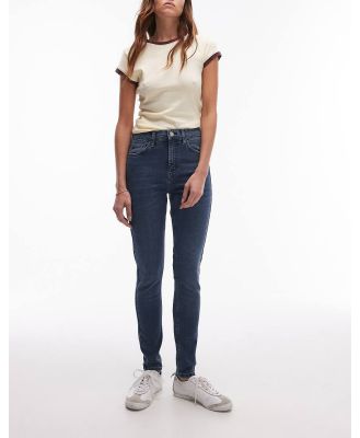 Topshop high rise Jamie jeans in storm blue-Grey