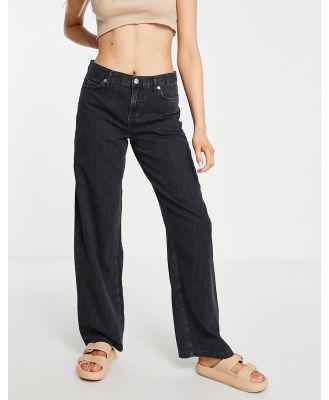 Topshop low rise baggy jeans in washed black