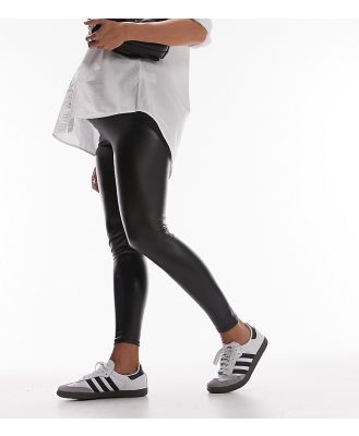 Topshop Maternity faux leather leggings in black