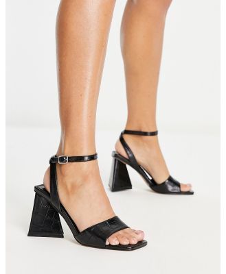 Topshop Remi two part block heels in black