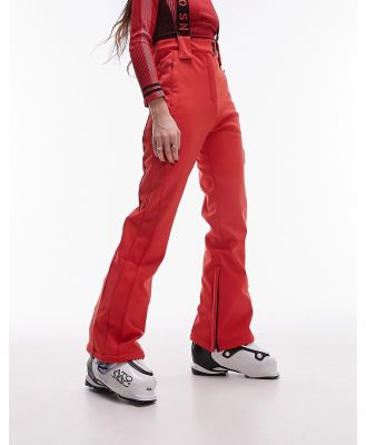 Topshop Sno flared ski pants with braces in red-Yellow
