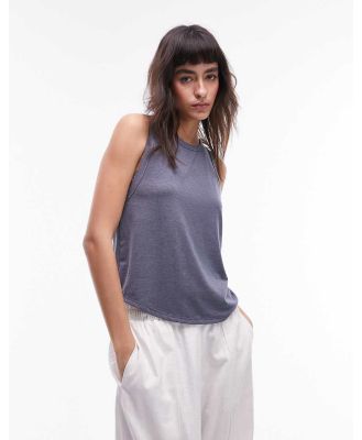 Topshop soft loose tank top in blue