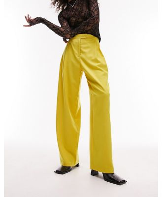 Topshop Tailored utility style pants in acid yellow