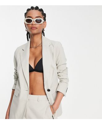 Topshop Tall fitted blazer in pale grey (part of a set)
