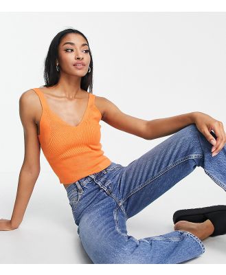 Topshop Tall knitted strappy singlet in orange