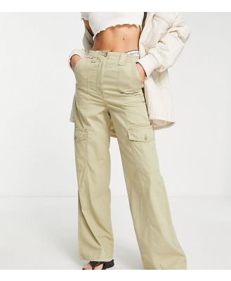 Topshop Tall (part of a set) high waisted cargo pants with utility pockets in sage-Green