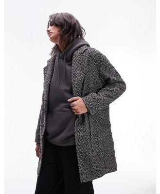 Topshop Textured short coat in grey