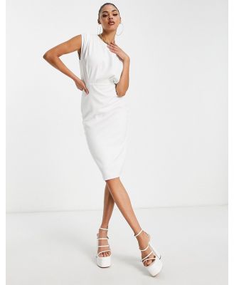 Trendyol sleeveless smart midi dress in white