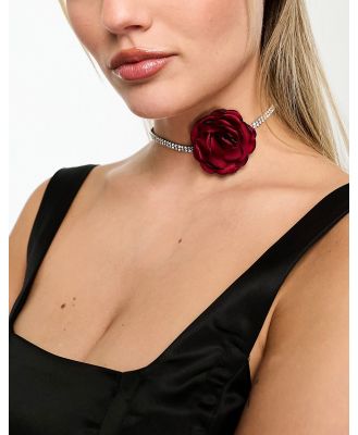 True Decadence rose corsage choker in red